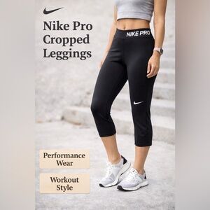 Nike Pro Dri-Fit Capri Leggings Black Womens Sz Medium